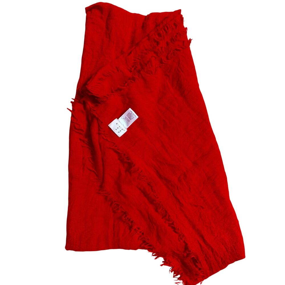 Red Lightweight Fringe Scarf / Wrap – 44” x 81” – Soft & Drapey